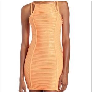 Stretta Rosie Bandage-Seam Dress, Marigold